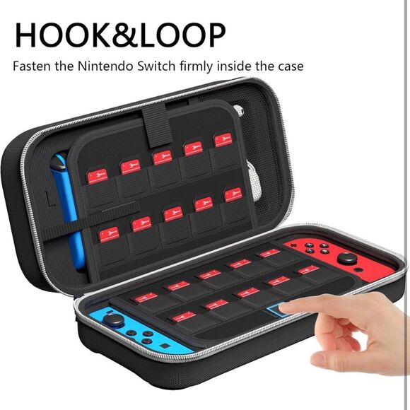 Switch Carrying Case Black Nintendo Switch Portable Hard Shell Accessories FC6 - Picture 6 of 7